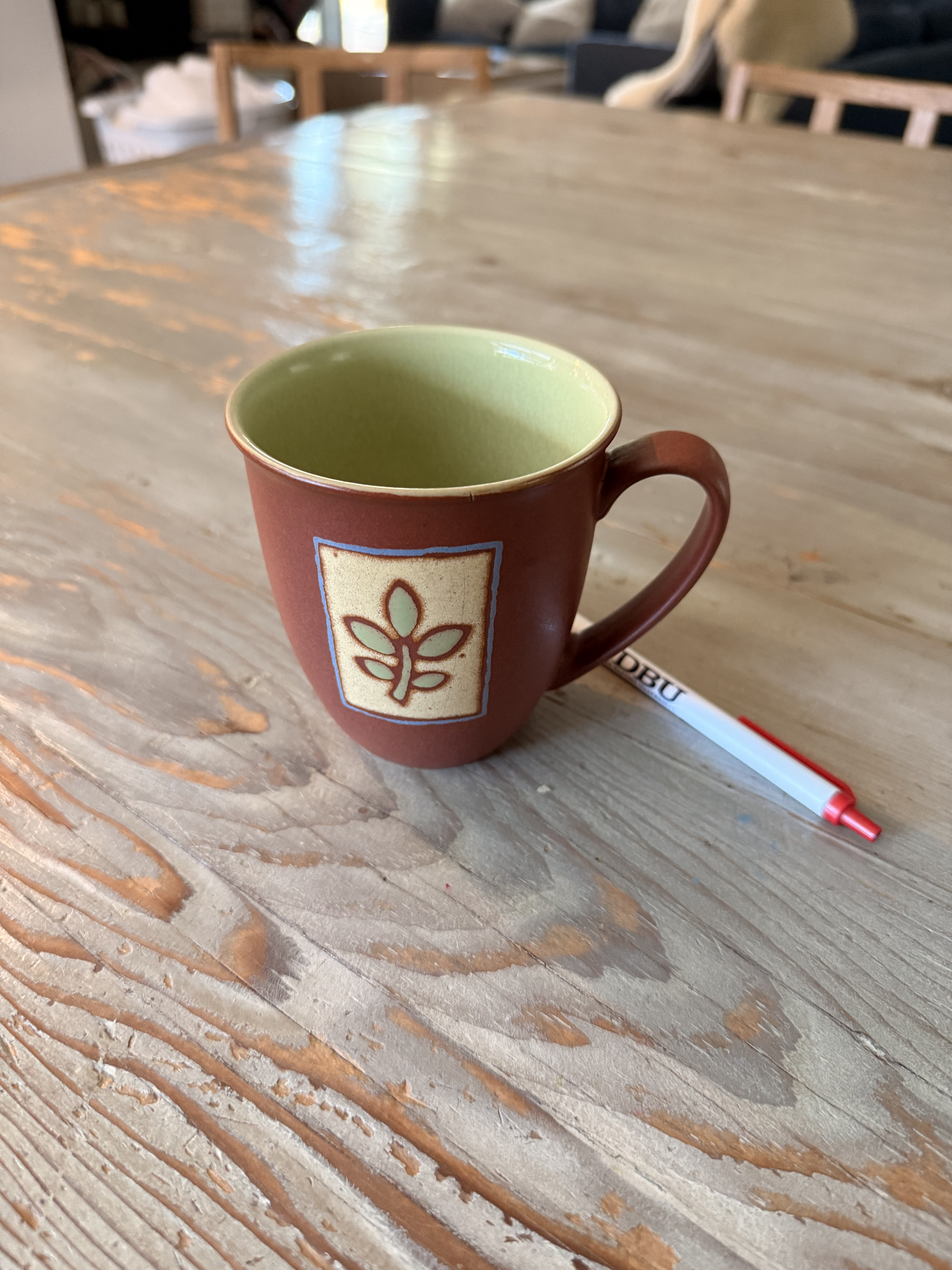 Denby ceramic mug with leaf design original photo